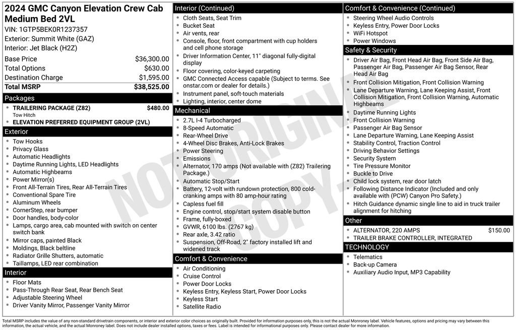 Used 2024 GMC Canyon Elevation w/ Trailering Package RWD image 39