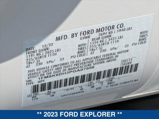Certified 2023 Ford Explorer XLT w/ Equipment Group 202A AWD/4WD image 24
