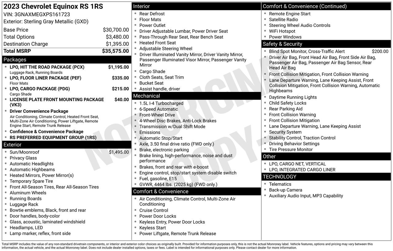 Used 2023 Chevrolet Equinox RS w/ LPO, Hit The Road Package FWD image 27