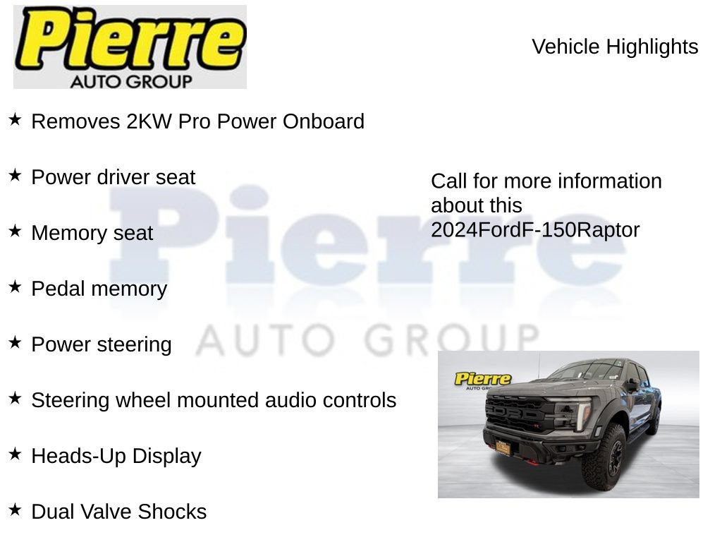 Certified 2024 Ford F150 Raptor w/ Equipment Group 803A Raptor R AWD/4WD image 23