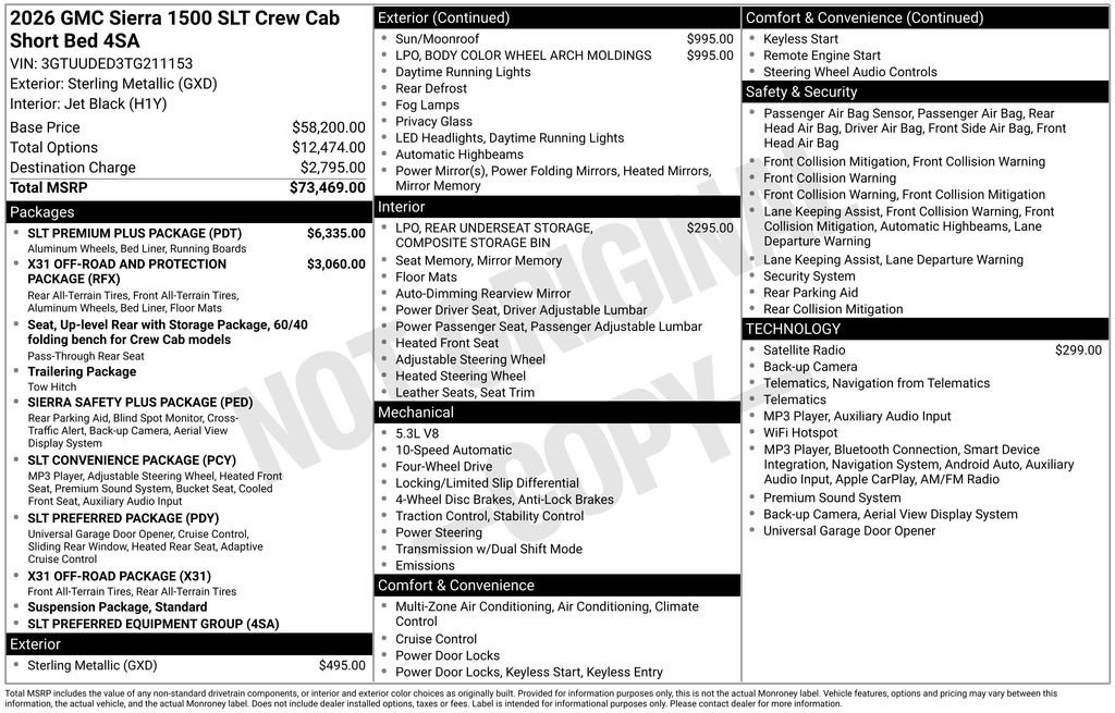Used 2026 GMC Sierra 1500 SLT w/ SLT Premium Plus Package AWD/4WD image 12