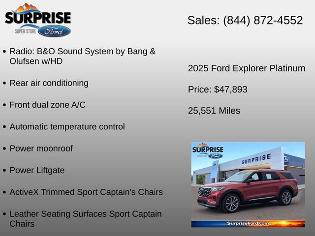 Certified 2025 Ford Explorer Platinum w/ Ultimate Package AWD/4WD image 18