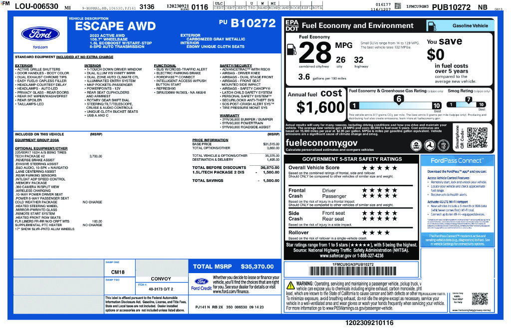 Certified 2023 Ford Escape Active w/ Tech Pack #2 AWD/4WD image 32