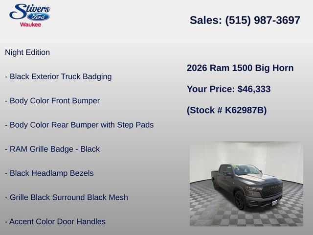 Used 2026 RAM 1500 Big Horn w/ Night Edition AWD/4WD image 40
