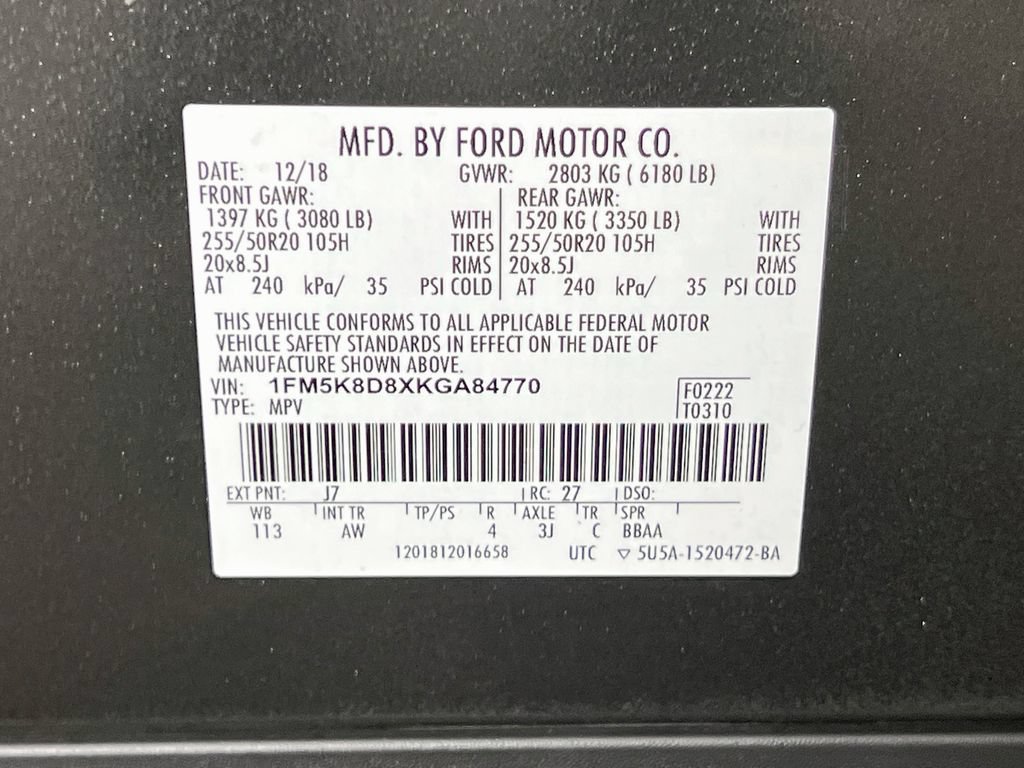 Certified 2019 Ford Explorer XLT w/ Equipment Group 202A AWD/4WD image 38