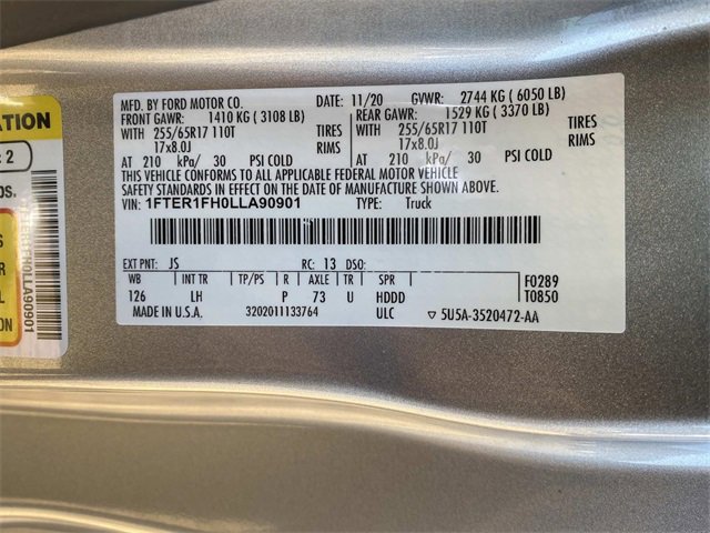 Certified 2020 Ford Ranger XLT w/ Equipment Group 301A Mid image 21