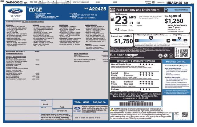 Certified 2021 Ford Edge SEL w/ Convenience Package image 48