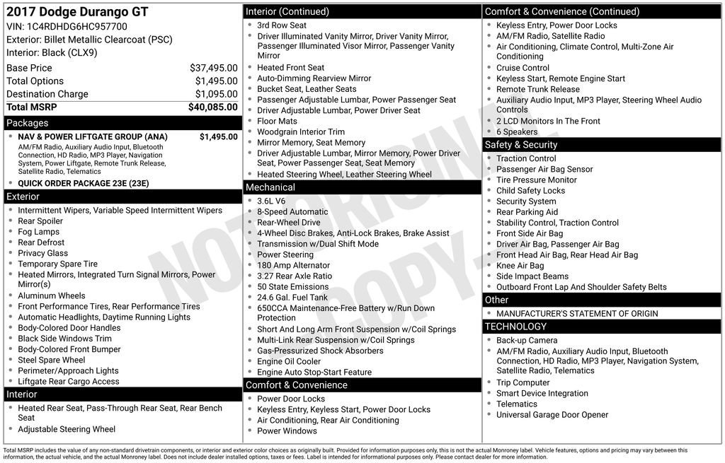 Used 2017 Dodge Durango GT w/ Nav & Power Liftgate Group image 9