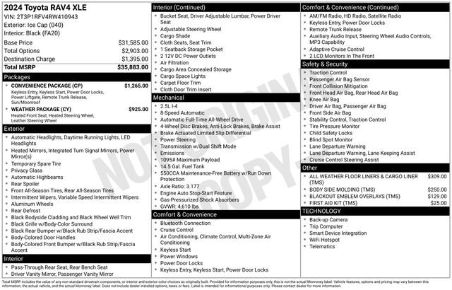 Used 2024 Toyota RAV4 XLE w/ Convenience Package AWD/4WD image 26