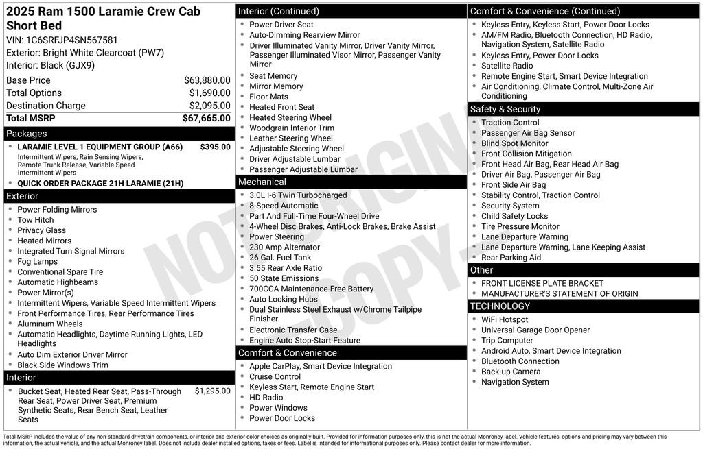 Used 2025 RAM 1500 Laramie AWD/4WD image 46
