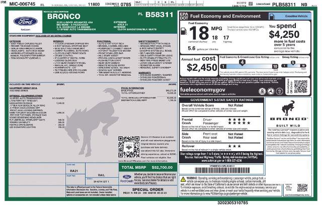 Certified 2023 Ford Bronco Big Bend w/ Sasquatch Package AWD/4WD image 2