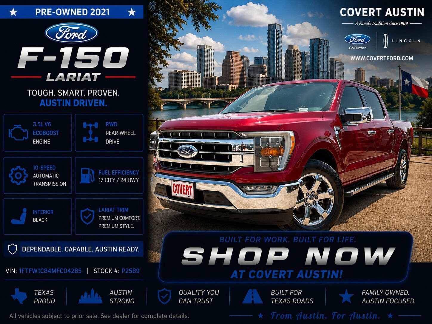 Certified 2021 Ford F150 Lariat w/ Max Trailer Tow Package RWD image 1