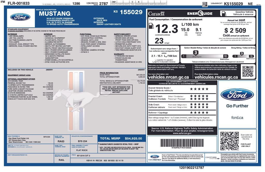 Certified 2019 Ford Mustang GT Premium w/ Ford Safe & Smart Package image 22