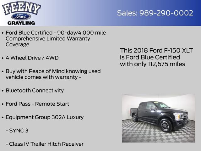 Certified 2018 Ford F150 XLT w/ Equipment Group 302A Luxury AWD/4WD image 4