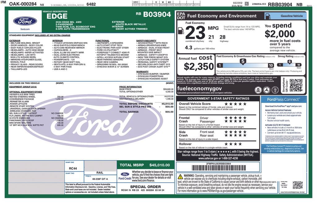 Certified 2024 Ford Edge SEL w/ Convenience Package AWD/4WD image 24