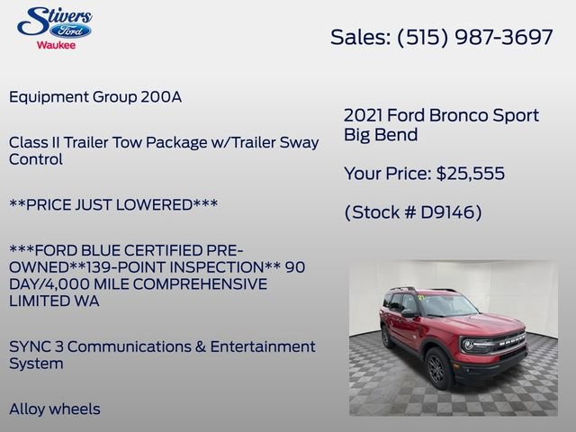 Certified 2021 Ford Bronco Sport Big Bend AWD/4WD image 8