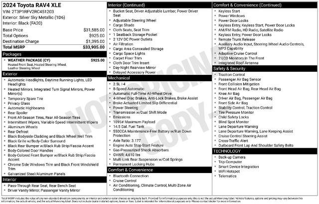 Used 2024 Toyota RAV4 XLE w/ Weather Package AWD/4WD image 6