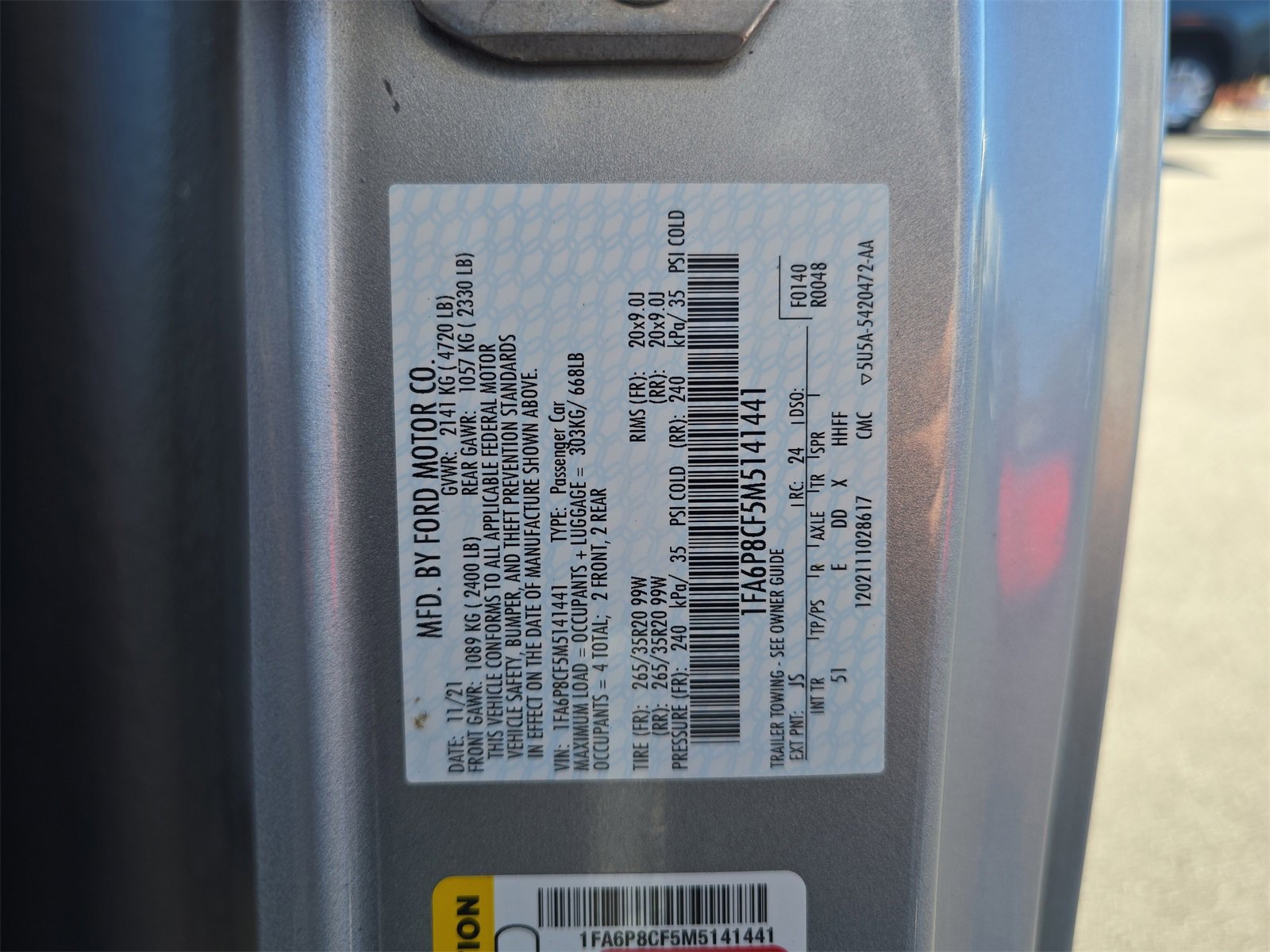 Certified 2021 Ford Mustang GT Premium w/ Equipment Group 401A image 26