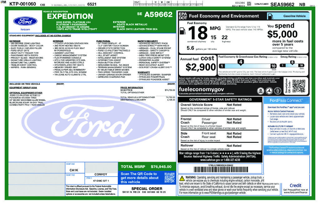 Certified 2025 Ford Expedition Platinum AWD/4WD image 5
