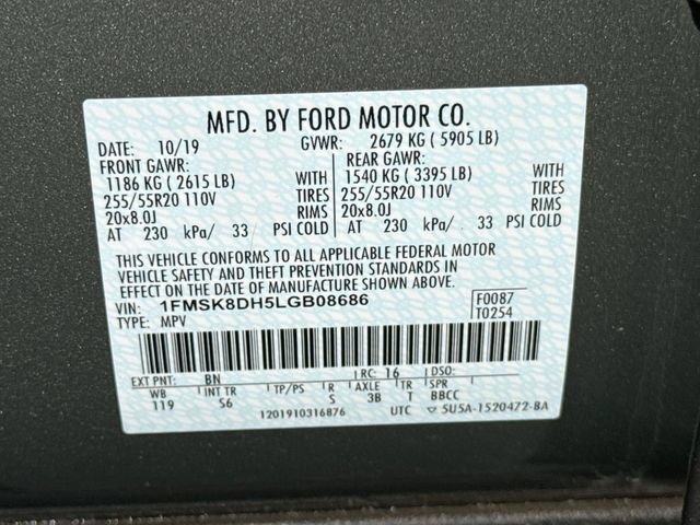 Certified 2020 Ford Explorer XLT w/ Equipment Group 202A AWD/4WD image 39