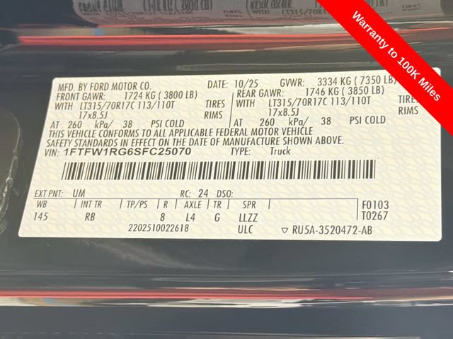 Certified 2025 Ford F150 Raptor AWD/4WD image 41