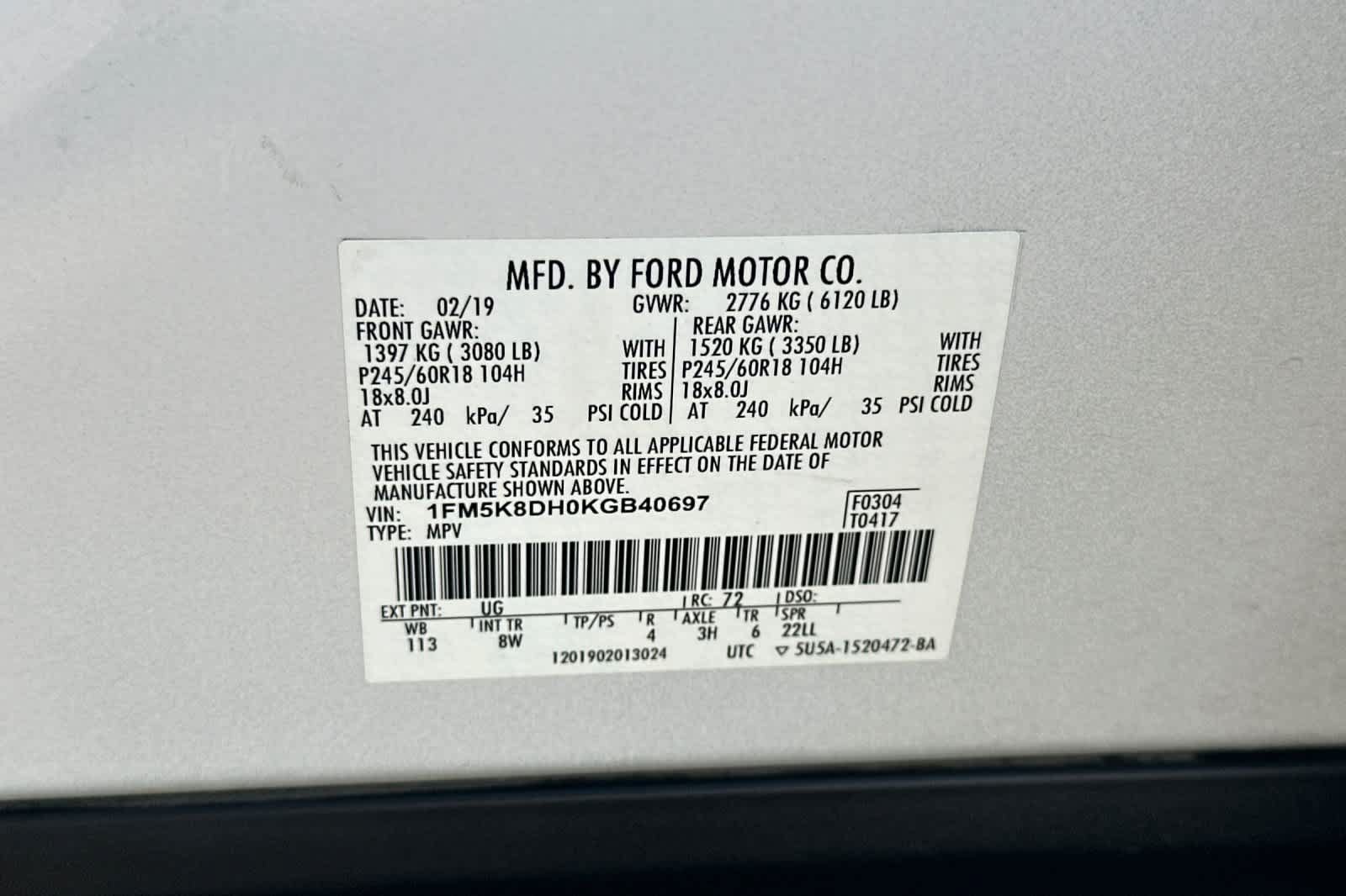 Certified 2019 Ford Explorer XLT w/ Equipment Group 201A AWD/4WD image 30