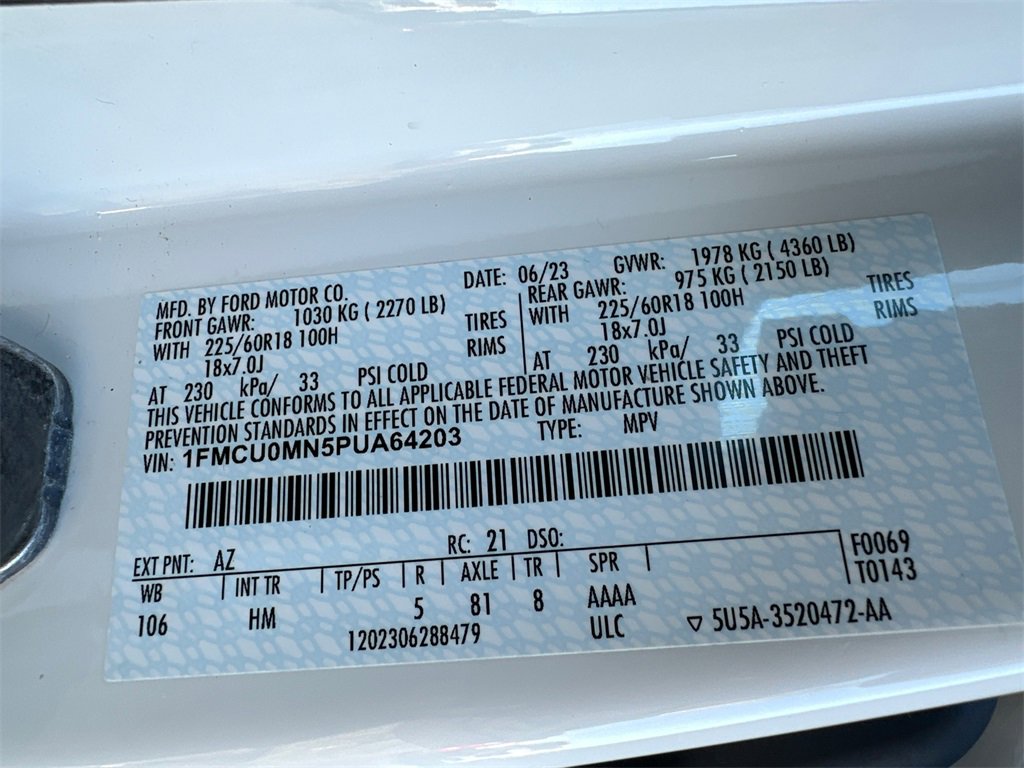 Certified 2023 Ford Escape ST-Line w/ Tech Pack #1 image 32