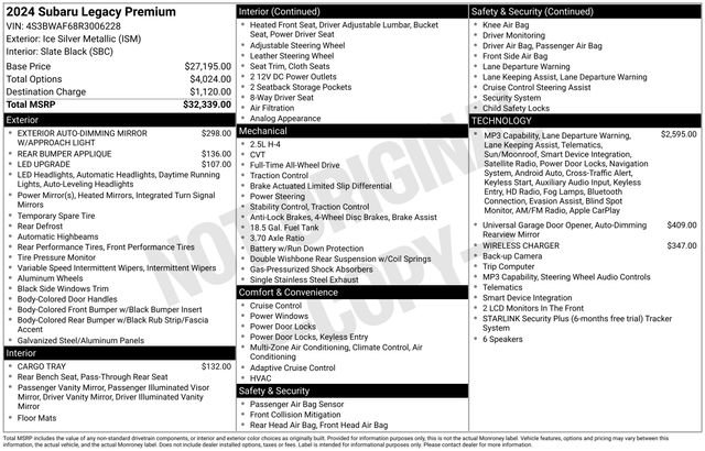 Used 2024 Subaru Legacy Premium AWD/4WD image 4