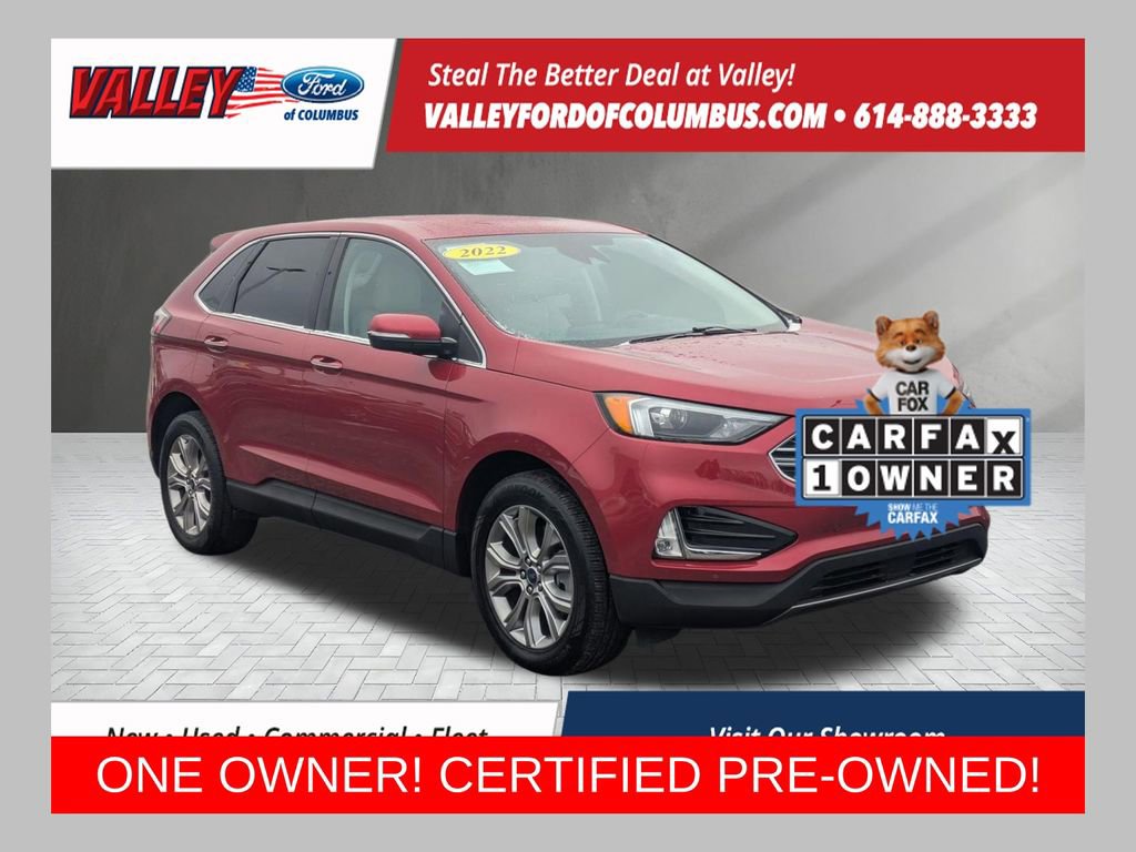 Certified 2022 Ford Edge Titanium w/ Class II Trailer Tow Package image 1