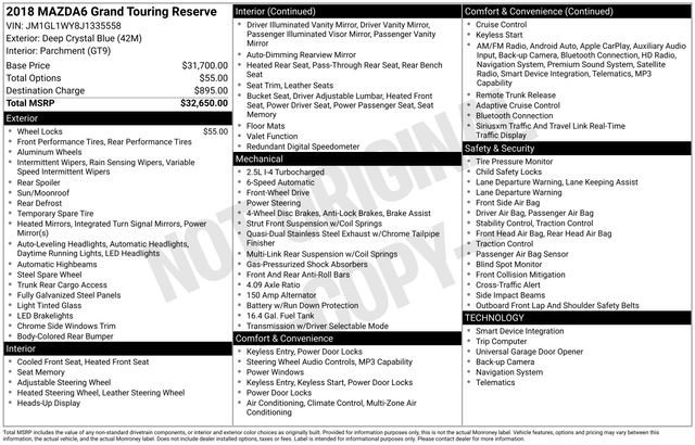 Used 2018 MAZDA MAZDA6 Grand Touring Reserve image 7
