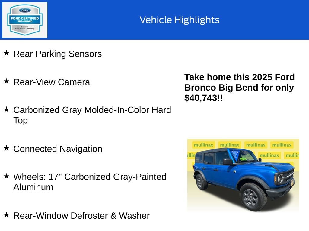Certified 2025 Ford Bronco Big Bend AWD/4WD image 19