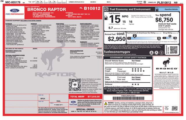 Certified 2023 Ford Bronco Raptor AWD/4WD image 42
