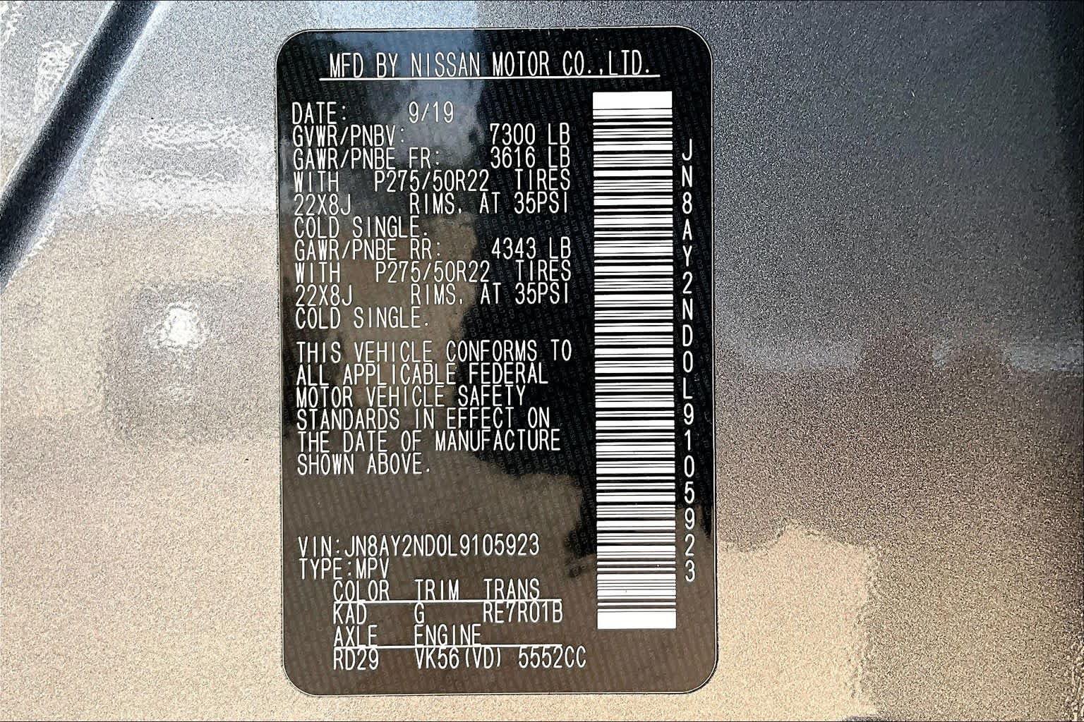 Used 2020 Nissan Armada Platinum w/ Cargo Package RWD image 36