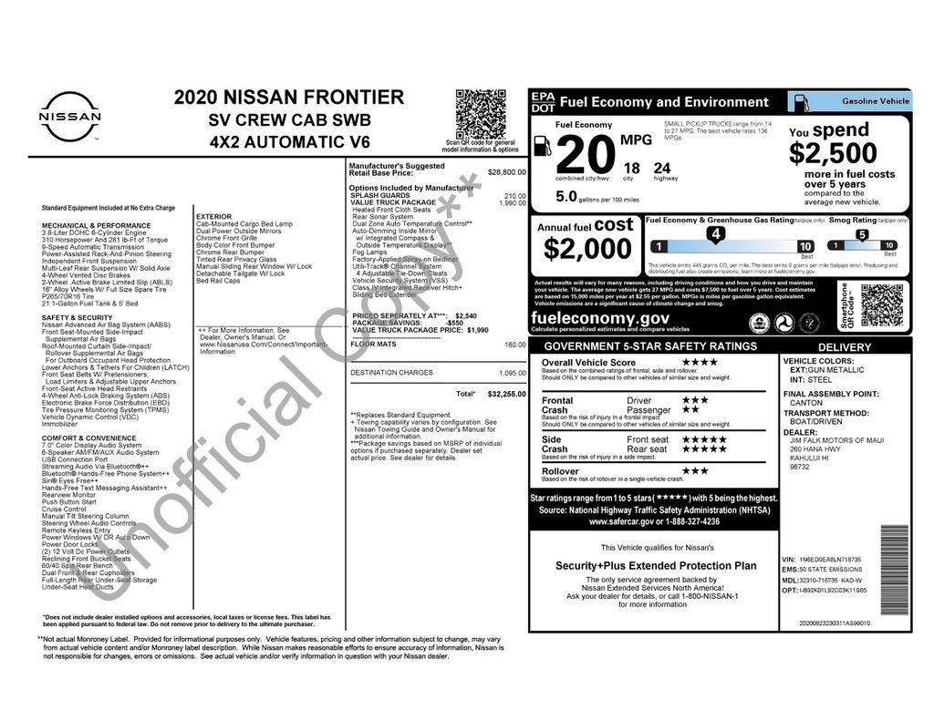 Used 2020 Nissan Frontier SV RWD image 36