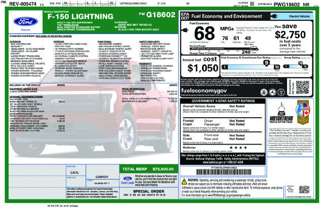 Certified 2023 Ford F150 Lightning Lariat w/ Tow Technology Package AWD/4WD image 5