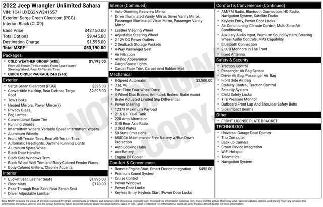 Used 2022 Jeep Wrangler Unlimited Sahara w/ Cold Weather Group image 10