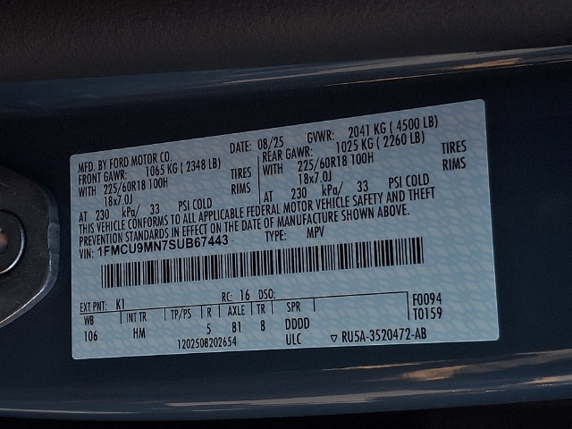Certified 2025 Ford Escape ST-Line w/ Tech Pack #1 AWD/4WD image 28