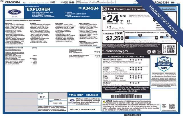 Certified 2024 Ford Explorer ST-Line w/ Class IV Trailer Tow Package RWD image 25