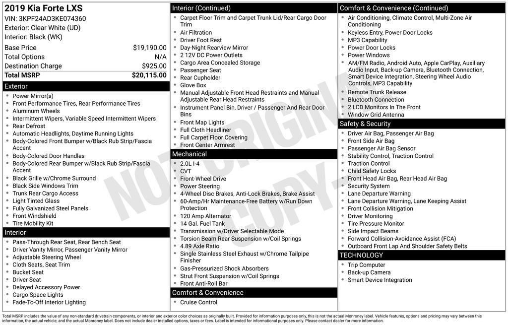 Used 2019 Kia Forte LXS FWD image 28