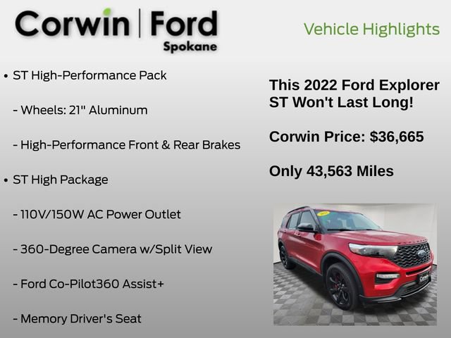 Certified 2022 Ford Explorer ST w/ Equipment Group 401A image 19