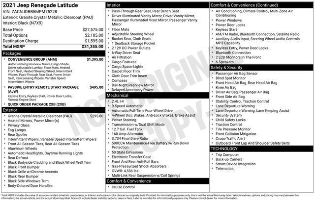 Used 2021 Jeep Renegade Latitude w/ Convenience Group AWD/4WD image 4