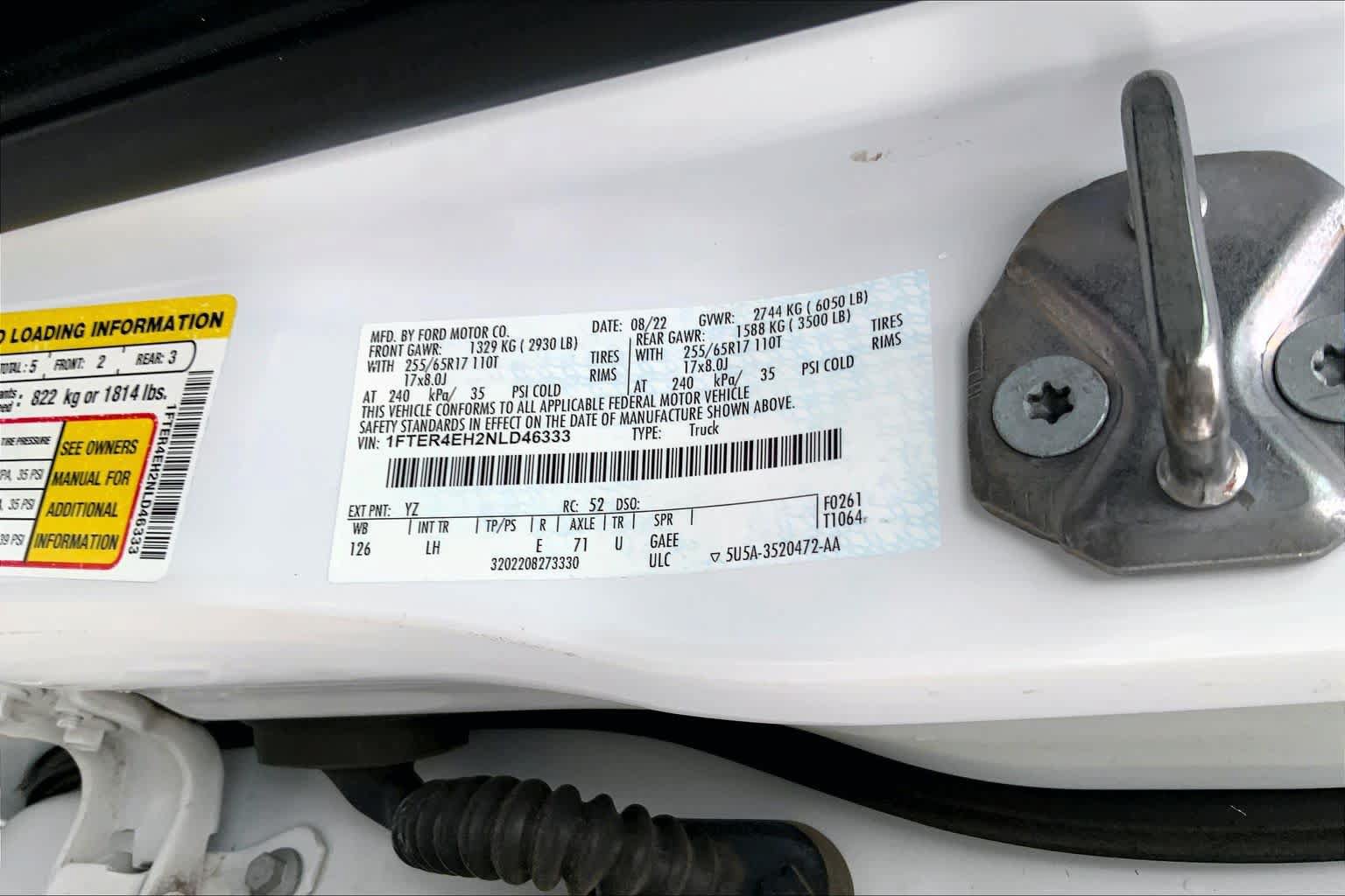 Certified 2022 Ford Ranger XL w/ Equipment Group 101A High RWD image 33