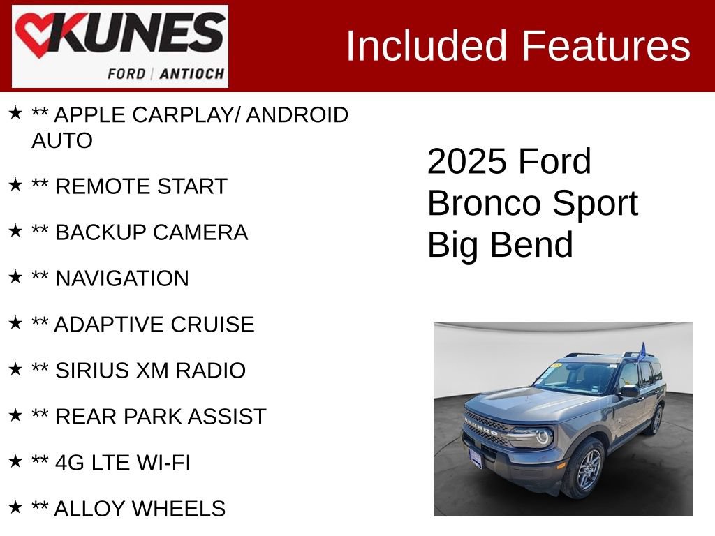 Certified 2025 Ford Bronco Sport Big Bend AWD/4WD image 3