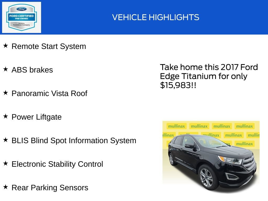 Certified 2017 Ford Edge Titanium w/ Equipment Group 301A FWD image 19