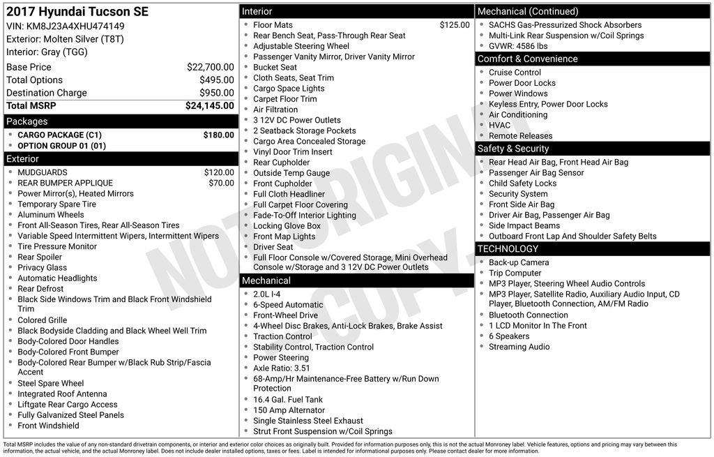 Used 2017 Hyundai Tucson SE w/ Cargo Package FWD image 27