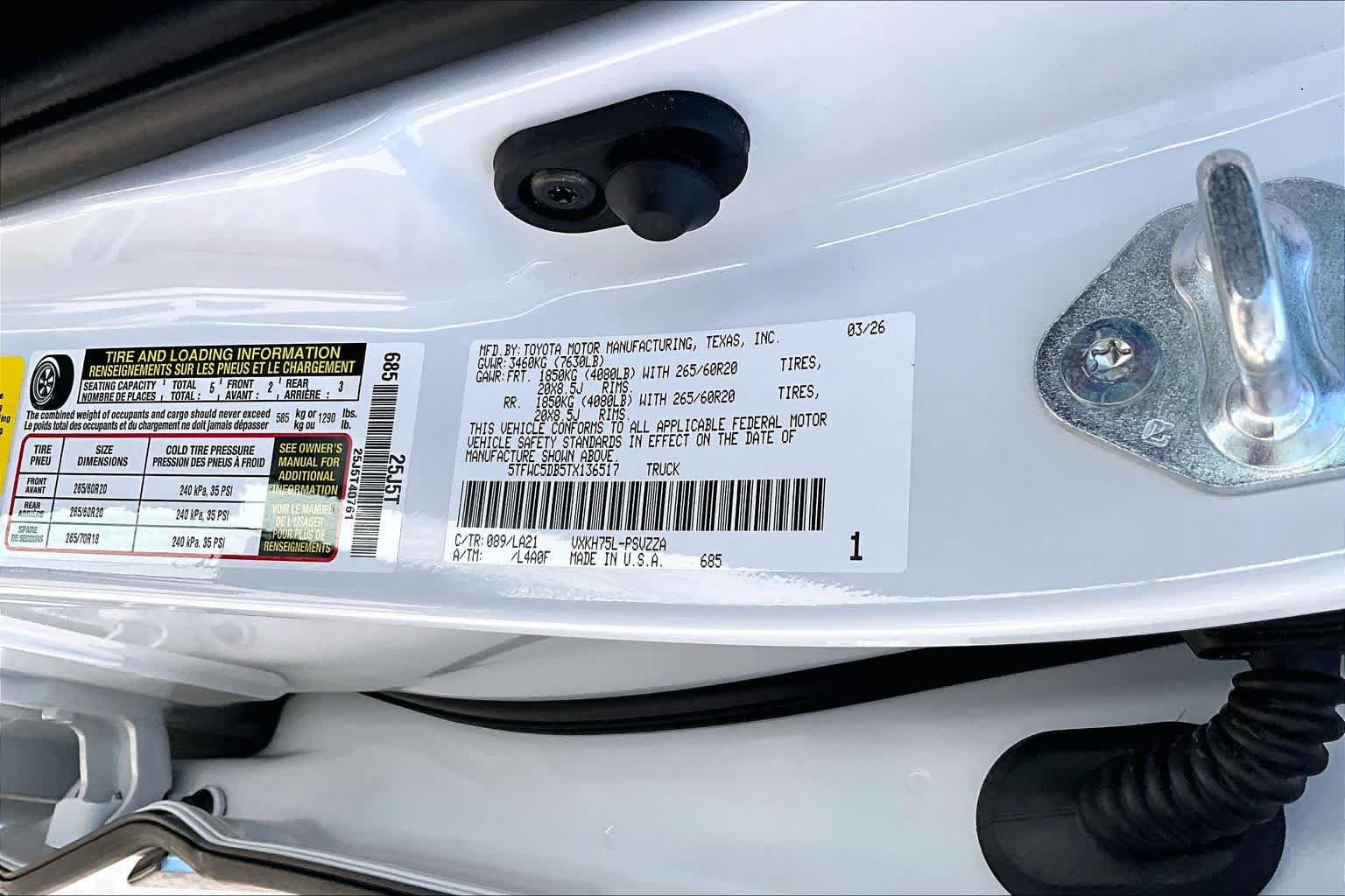 Used 2026 Toyota Tundra Platinum w/ TRD Off-Road Package AWD/4WD image 61