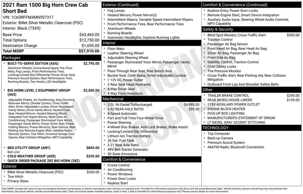 Used 2021 RAM 1500 Big Horn w/ Built-to-serve Edition AWD/4WD image 5