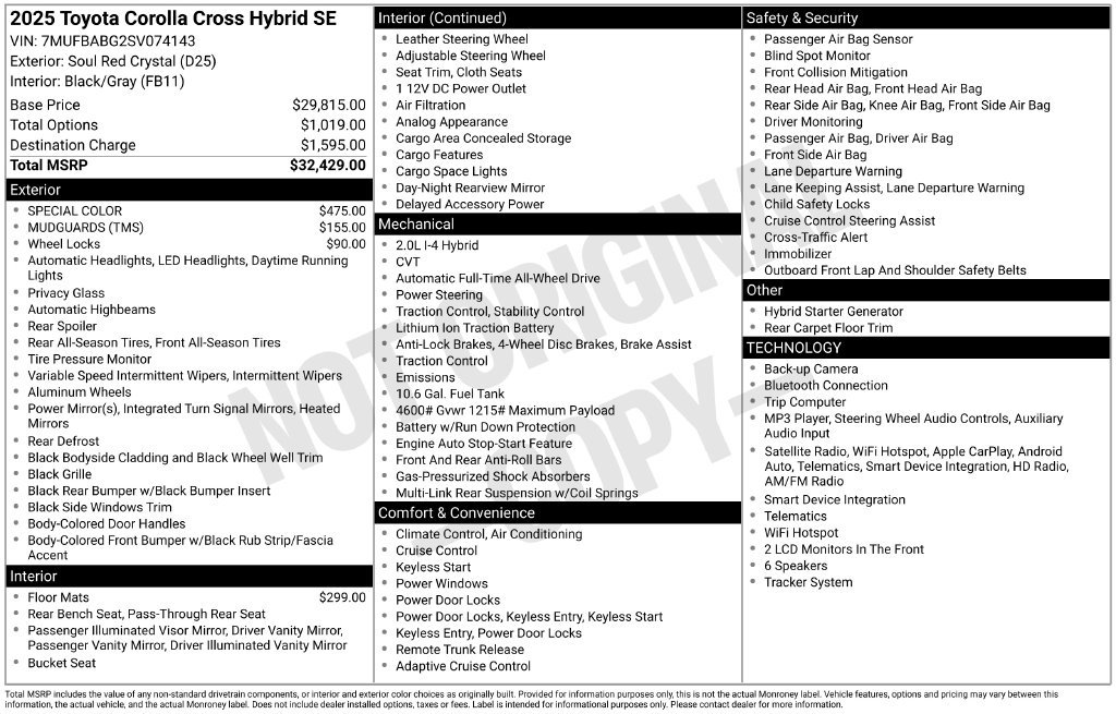 Used 2025 Toyota Corolla Cross AWD Hybrid image 37