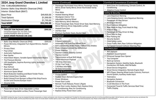 Used 2024 Jeep Grand Cherokee L Limited w/ Trailer Tow Package AWD/4WD image 4