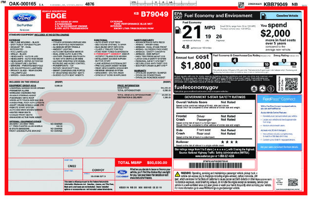 Certified 2019 Ford Edge ST w/ Equipment Group 401A AWD/4WD image 5
